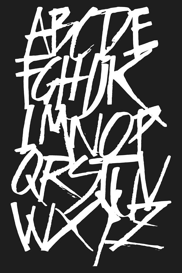 Vector Grunge Uppercase Alphabet Illustration Drawing by Mysondanube