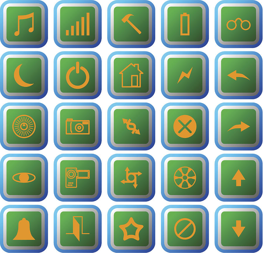 Vector icon set #001 Drawing by Picmax