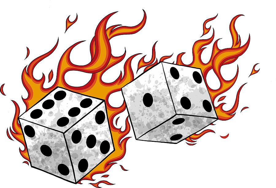 vector illustration game Dices in fire and flames Digital Art by Dean ...