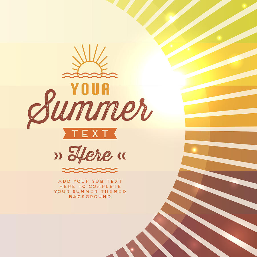 Vector illustration summer sun with text space Drawing by Logorilla