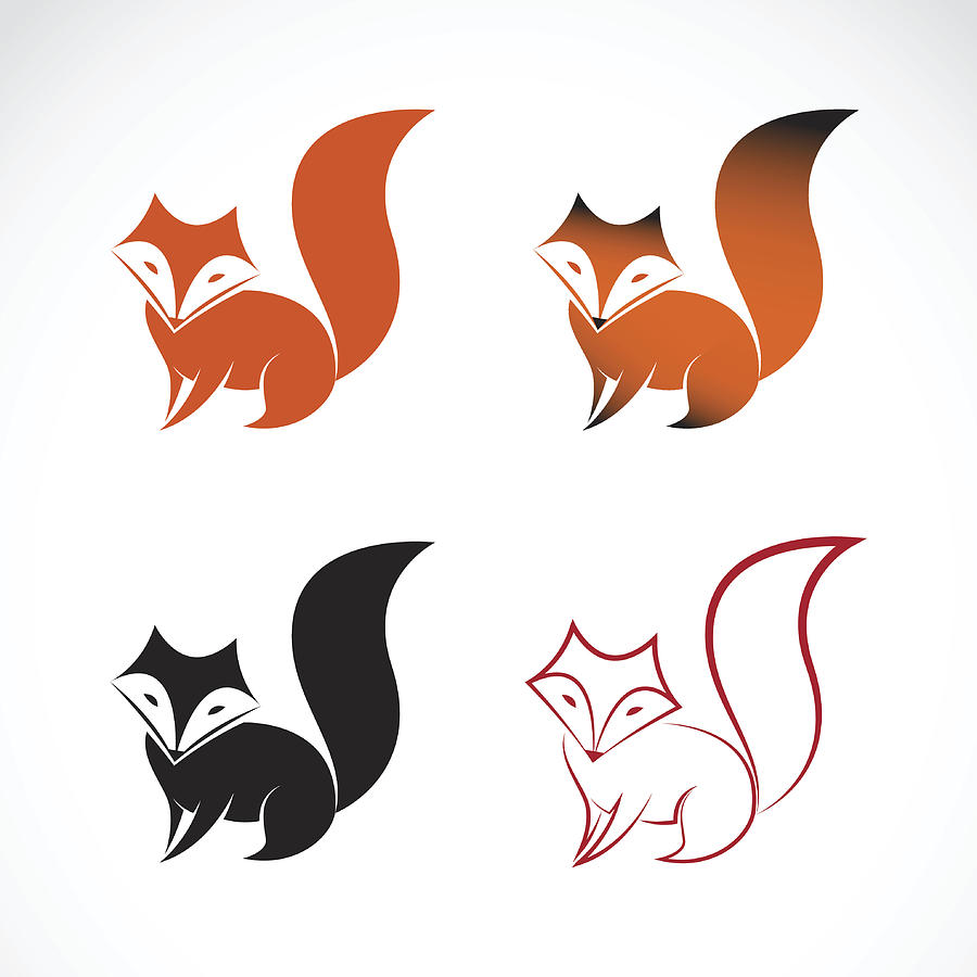 Vector image of an fox design on white background Drawing by Yod67