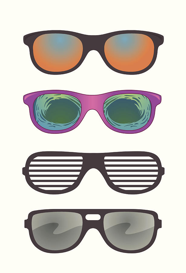 Vector Novelty Sunglasses Assortment Drawing by Amdandy