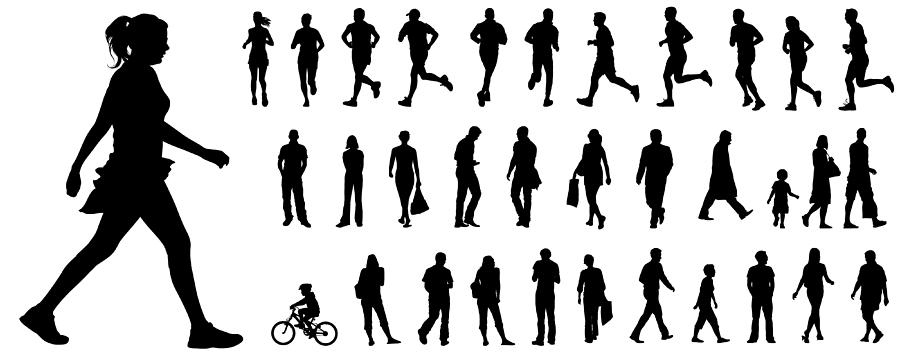 Vector people silhouettes Drawing by Enjoynz