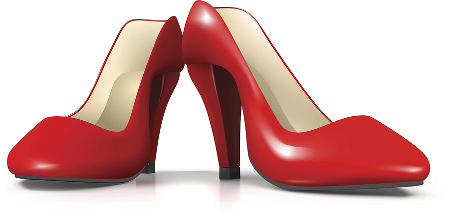 Vector Red Female Shoes Drawing by N_design