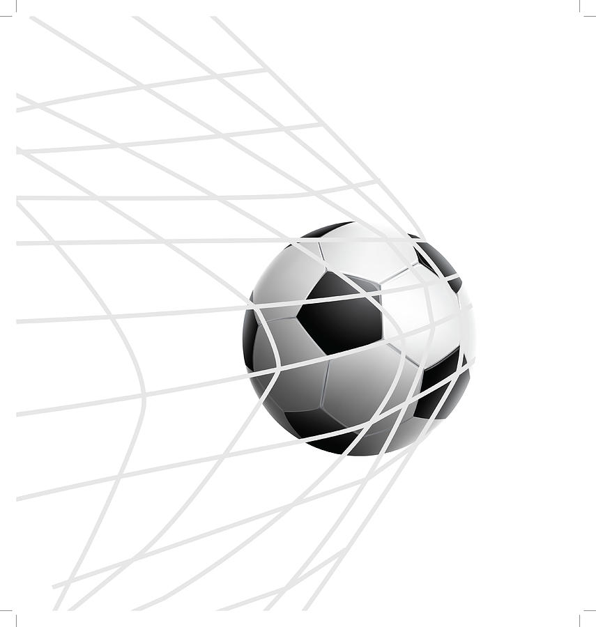 Vector soccer ball in the net Drawing by Mirjanajovic