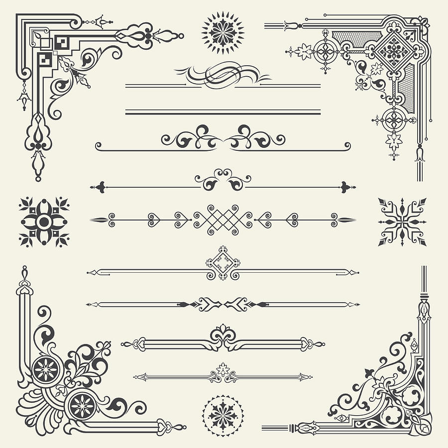 Vector vintage ornament design element Drawing by Ithinksky