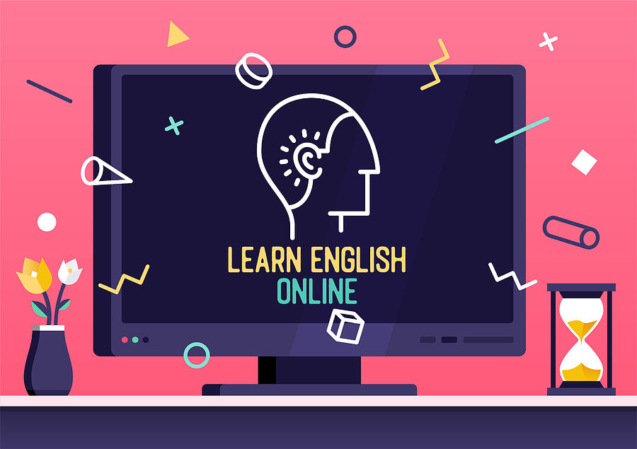 Vector Web Banner Design for Learn English Online Drawing by Denkcreative