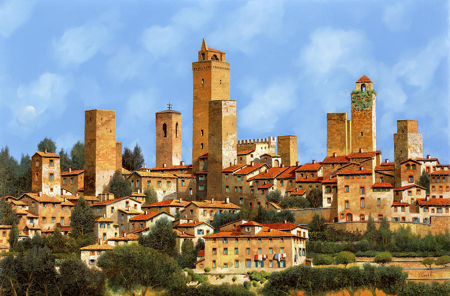 veduta di San Gimignano Painting