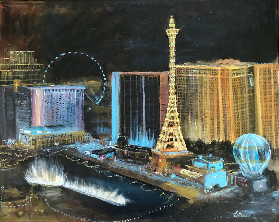 Vegas Lights Painting by Charme Curtin