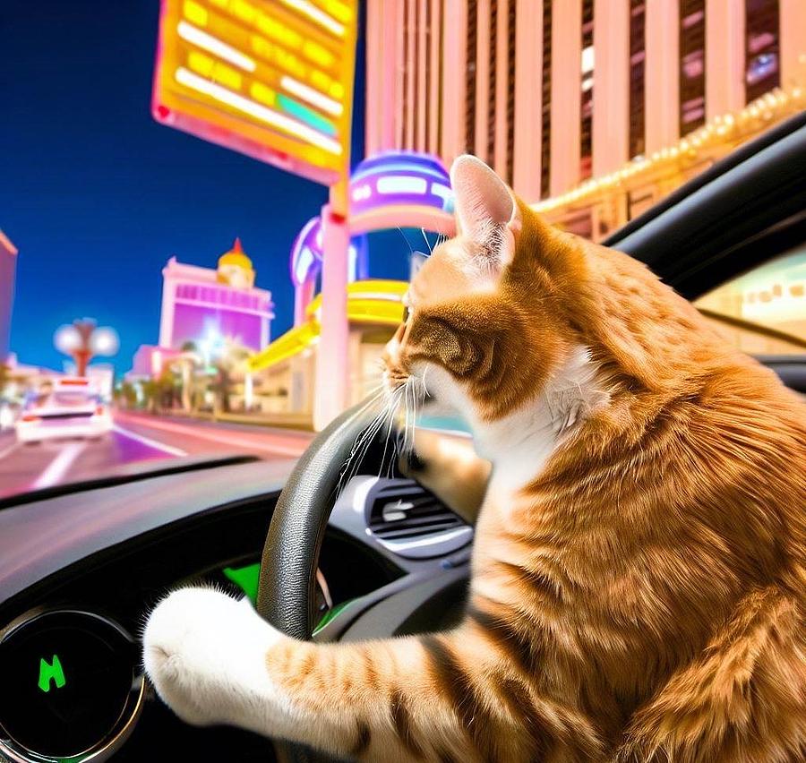 Vegas Trip Digital Art by Cats In Places