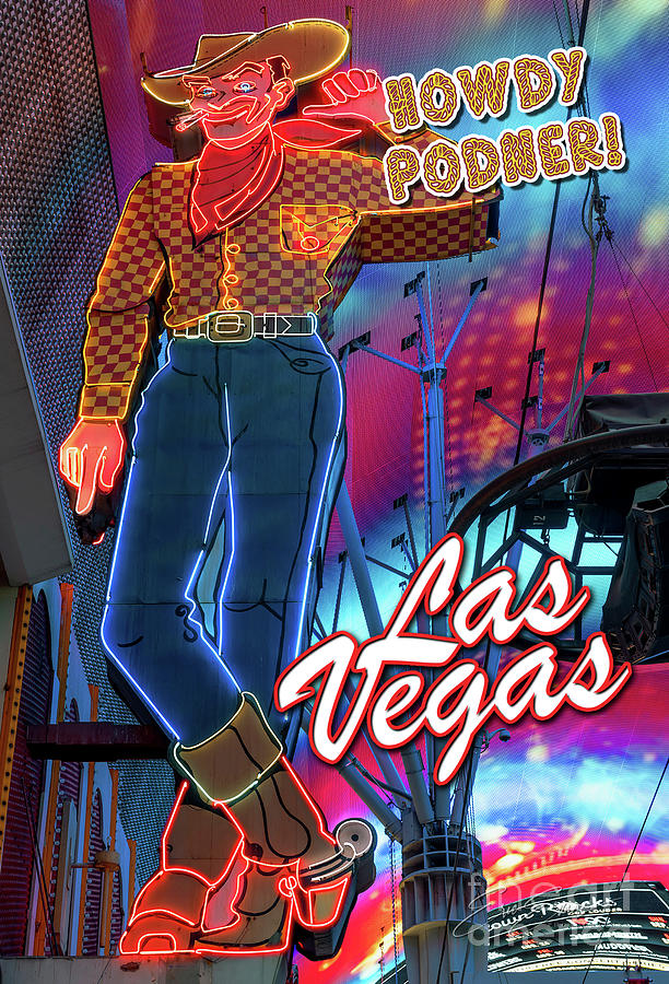 Vegas Vic at the New Improved Fremont Experience Post Card Photograph by Aloha Art