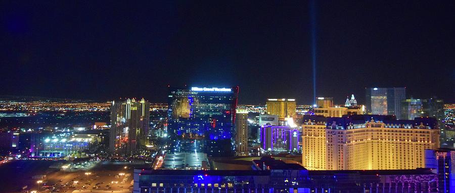 Vegas Skyline at Night Photograph by Bnte Creations