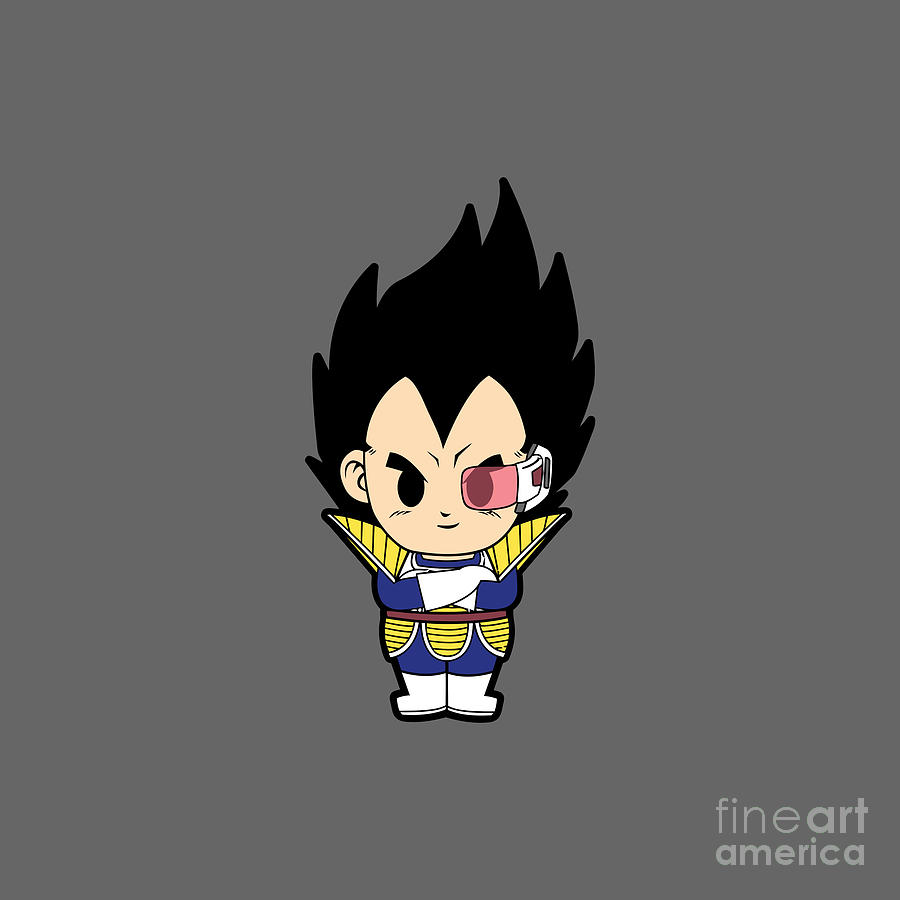 Vegeta Chibi Drawing by Elizabeth J Campbell - Pixels