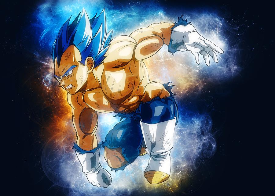 Attack of Vegeta blue Digital Art by Hyper Twenty - Fine Art America