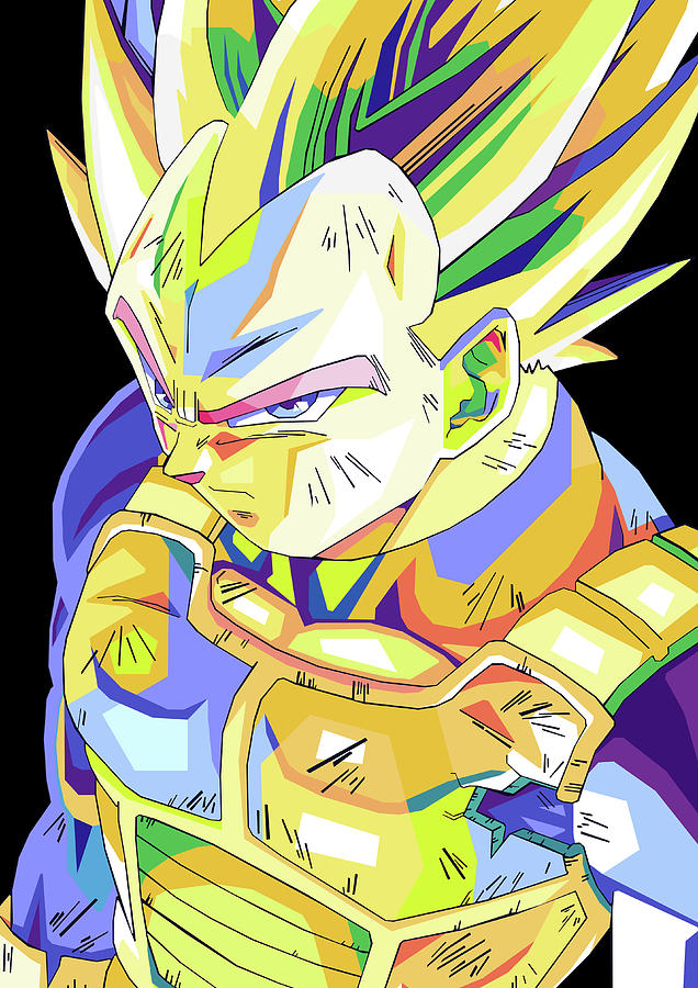 Vegeta Wpap Pop Art Digital Art by NganTHREE Art | Pixels