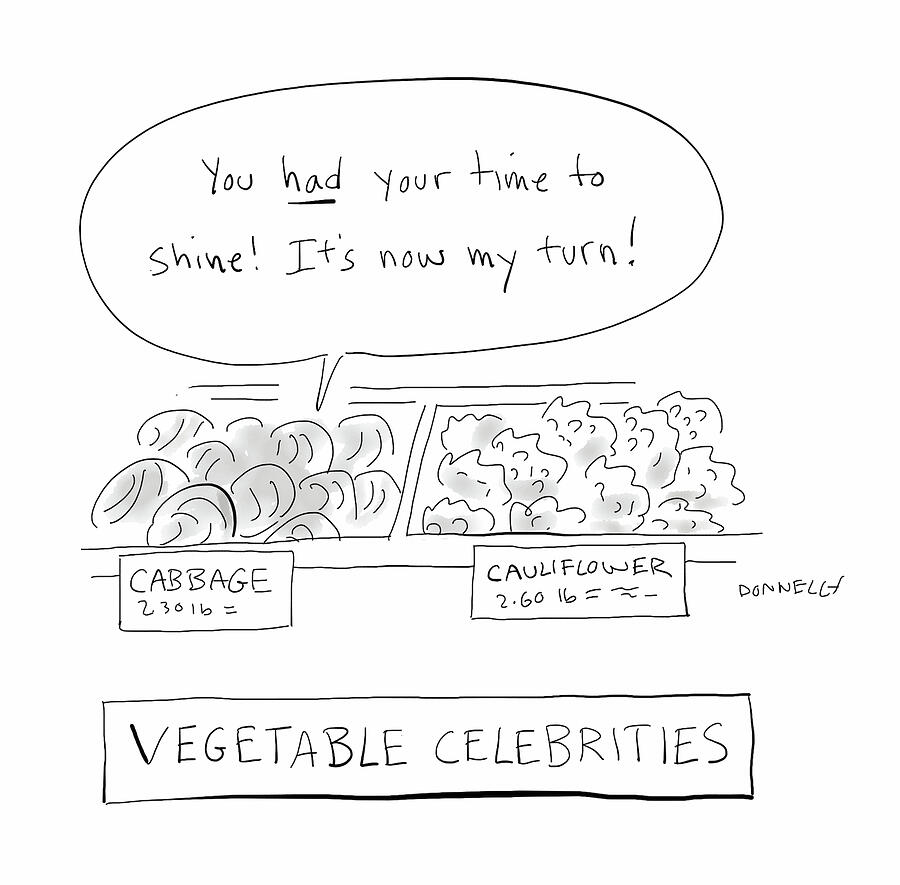 Vegetable Celebrities Drawing by Liza Donnelly