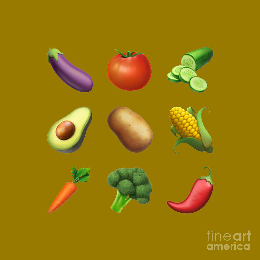 Vegetable Emoji Drawing by Rachel Wastuti Fine Art America