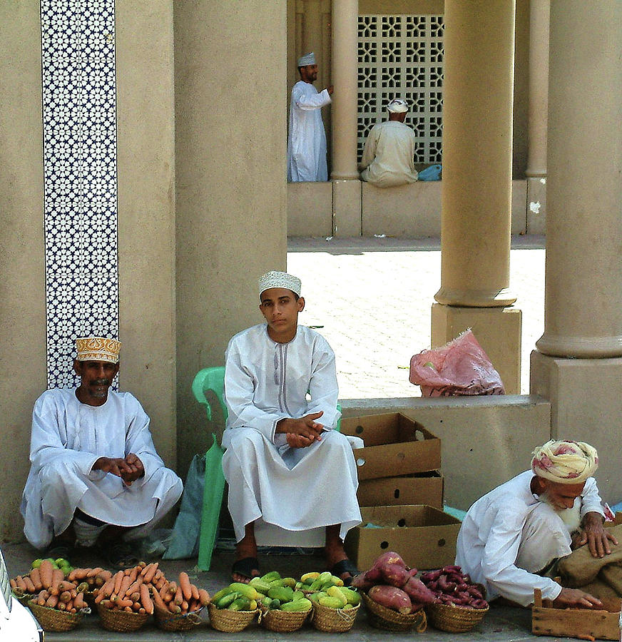 Vegetable Vendors with Small Baskets to sell in Moscat Oman Photograph by Sam Hall