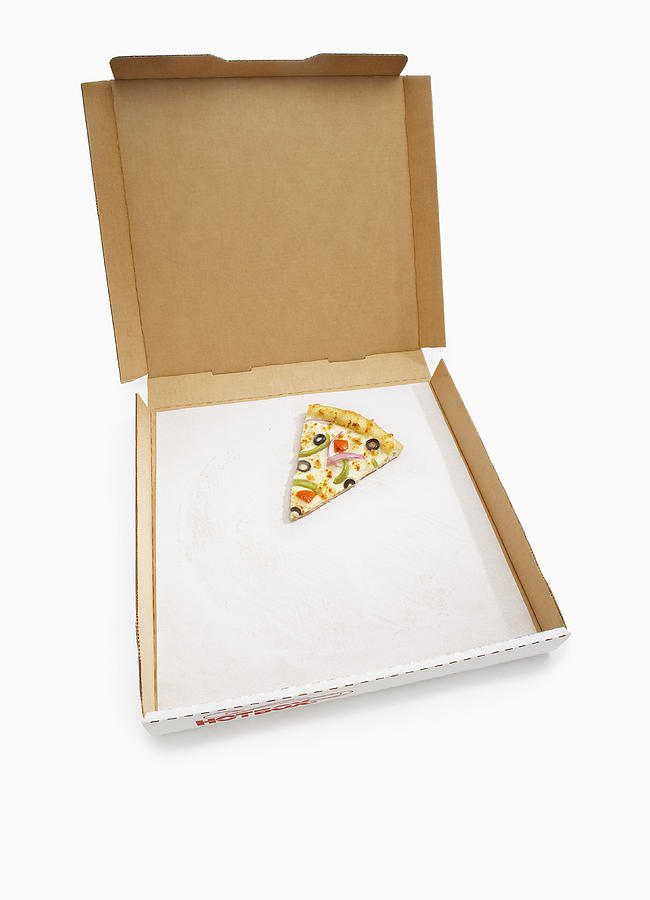 Veggie Pizza Slice in box Photograph by Lew Robertson