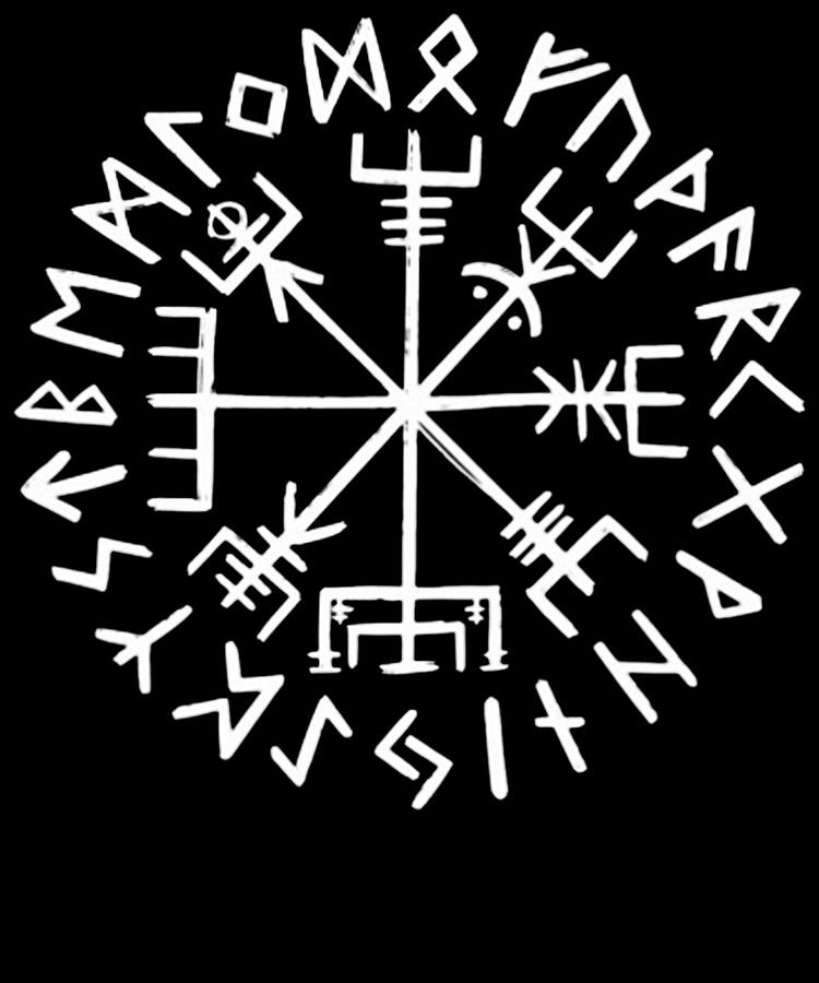 Vegvisir Nordic Viking Rune Compass Painting by Harley Pete - Fine Art ...