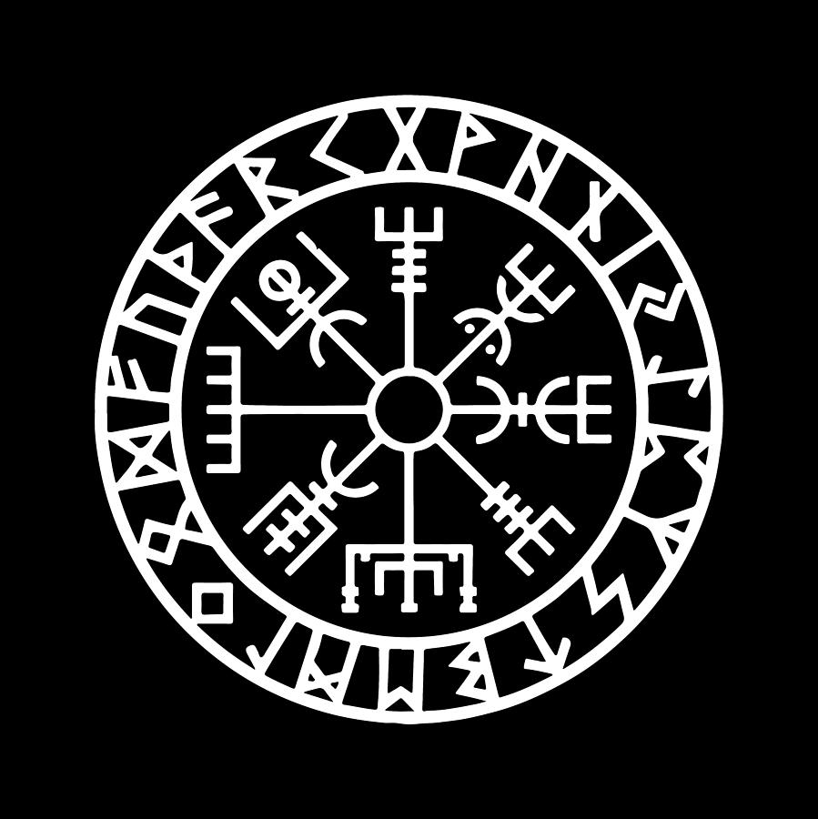 Vegvisir Norse mythology runes 3 Digital Art by DG Design - Fine Art ...