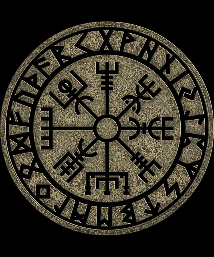 Vegvisir viking compass Norse symbol protection Painting by Miller ...