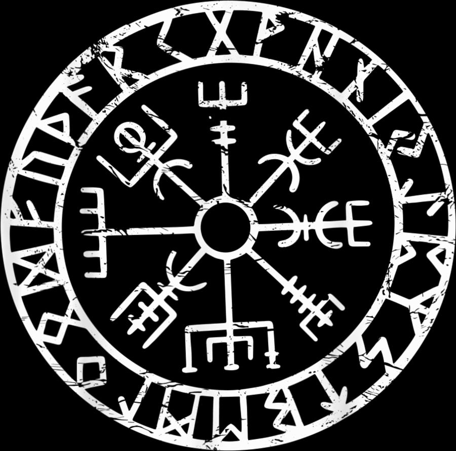 Vegvisir Viking Compass Symbol of Protection Guidance T Digital Art by ...