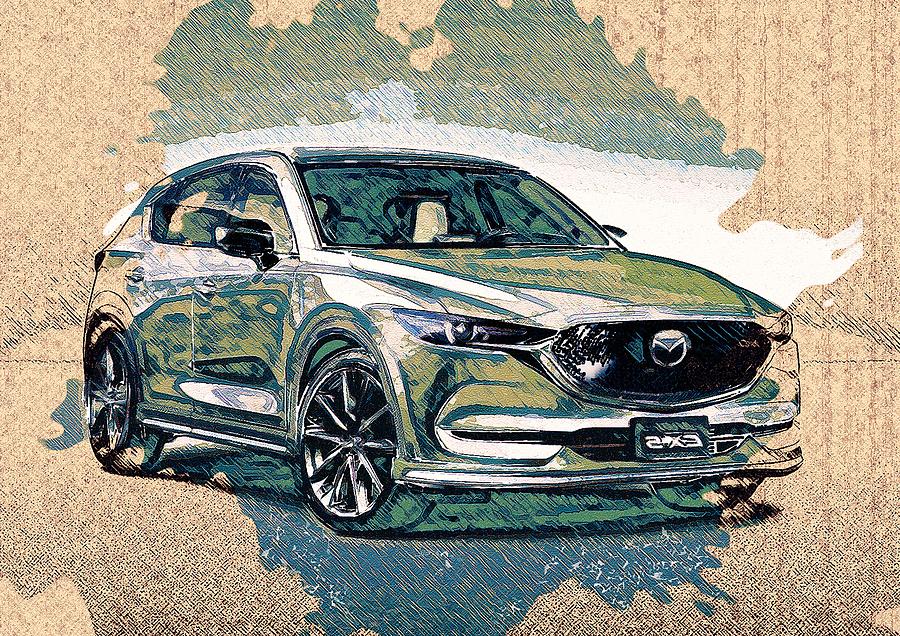 Vehicles Mazda Cx5 Drawing by Leonardo Lillian