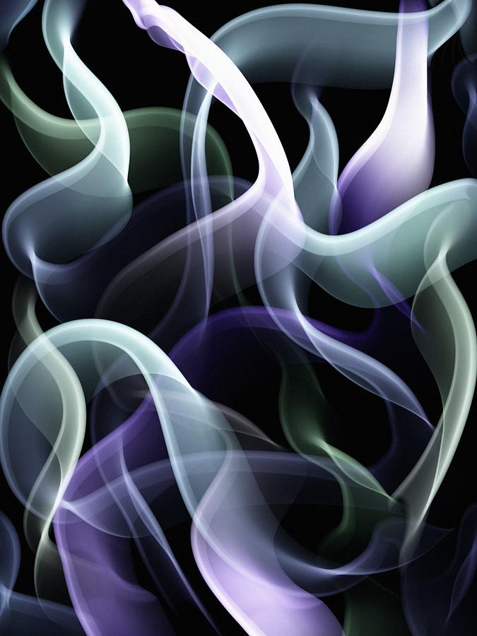 Veil Abstract - Eggplant and Olive Digital Art by Marianna Mills