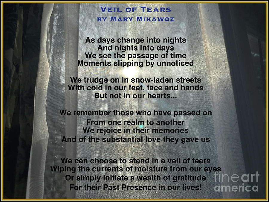 Veil of Tears Photograph by Mary Mikawoz