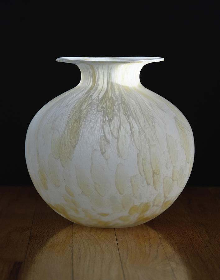 Veined White Italian Glass Vase Photograph