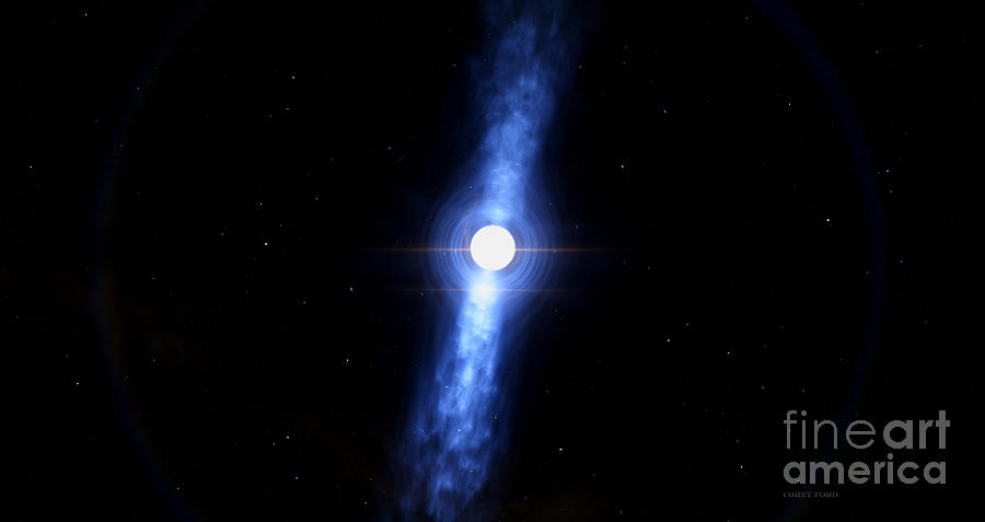 Interstellar Digital Art - Vela Pulsar Neutron Star by Corey Ford