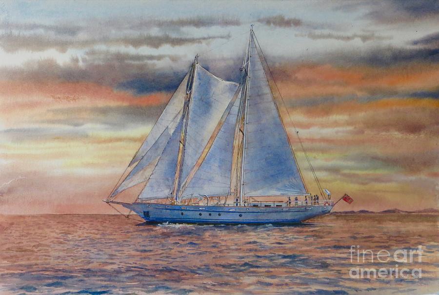 VELA sailboat Painting by Karol Wyckoff