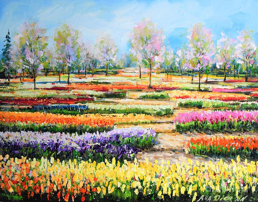 Veldheer Tulip Garden Painting By Alla Dickson