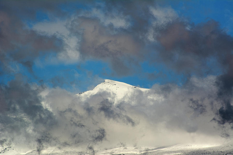 Nature Photograph - Veleta mountain through the clouds. Sierra Nevada National park by Guido Montanes Castillo
