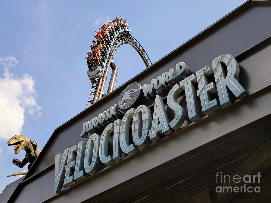 Velocicoaster and entrance Photograph by David Lee Thompson