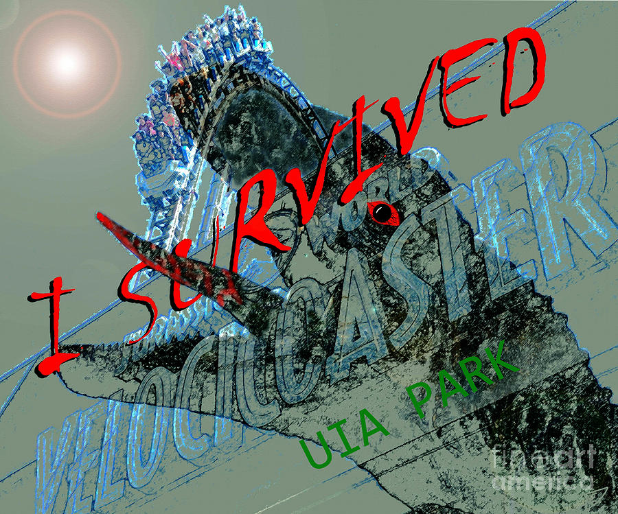 Velocicoaster I Survived T Shirt Poster Work 2024 Mixed Media By David   Velocicoaster I Survived T Shirt Poster Work 2024 David Lee Thompson 