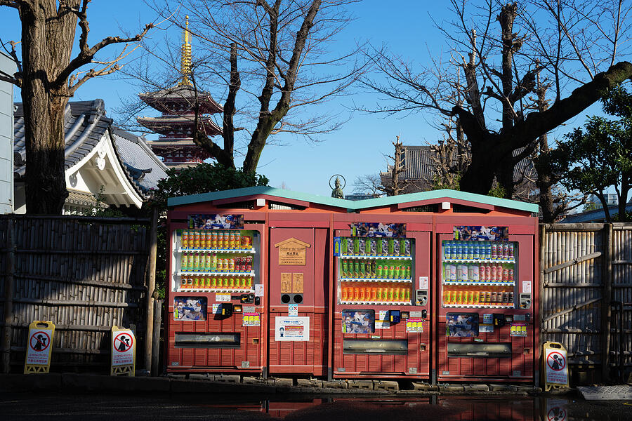Vending Machines and Pagodas - Tokyo Asakusa Harmony Photograph by Matthias Hauser Vending Machines and Pagodas - Tokyo Asakusa Harmony Photograph by Matthias Hauser