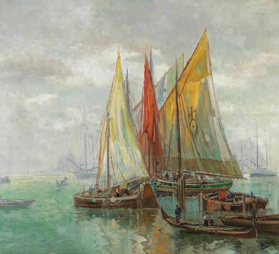 Venedig,  Venezianische Fischerboot Painting by MotionAge Designs