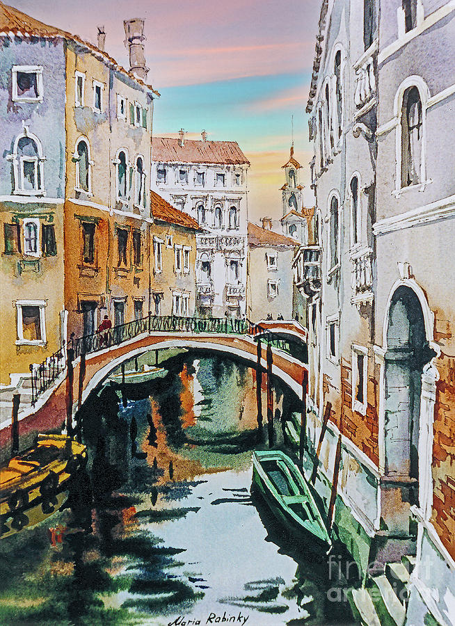 Venetian Canal Digital Art by Maria Rabinky