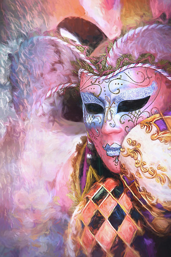 Fantasy Photograph - Venetian Carnival Masks Painterly  by Carol Japp