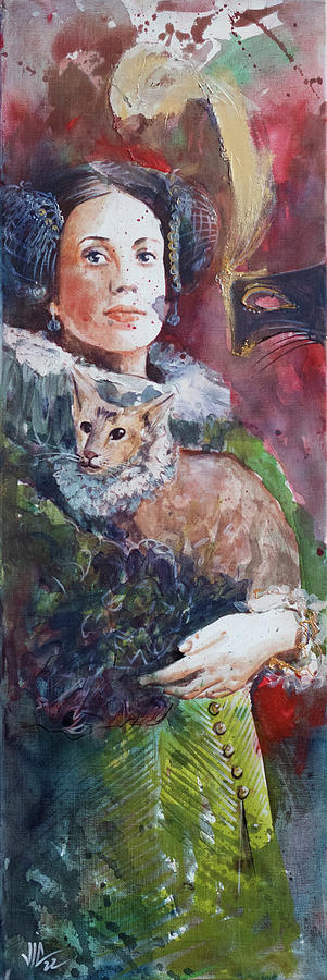 Venetian cat painting by Vali Irina Ciobanu Painting by Vali Irina Ciobanu