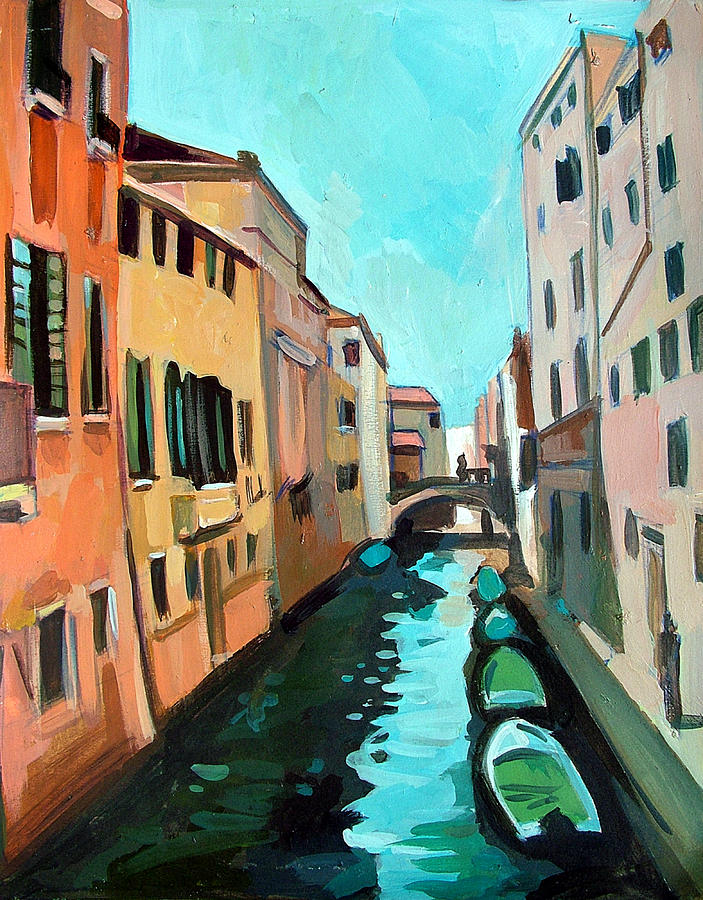 Venetian channel Painting by Filip Mihail