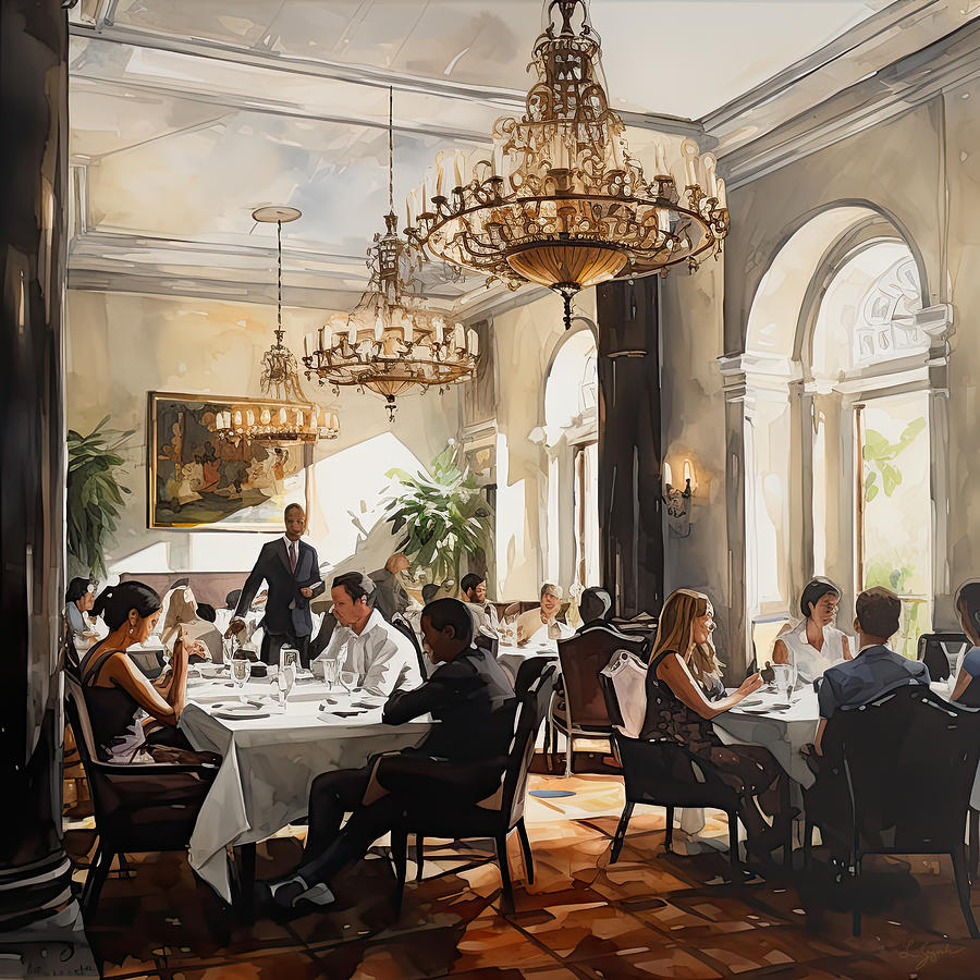 Hot Springs Arkansas Painting - Venetian Dining Room - Southern Hospitality by Lourry Legarde