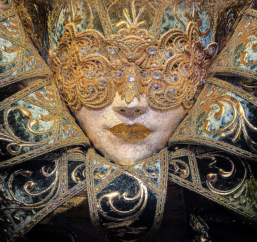 Venetian Digital Art - Venetian Face Mask 1 by Theresa Tahara