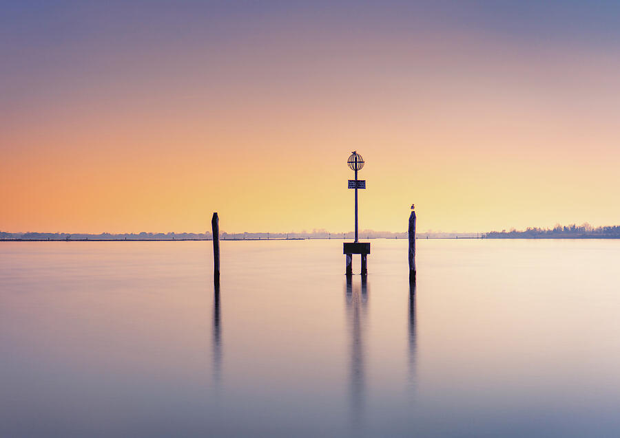 Venetian Lagoon Reflections at Dawn Photograph by John Wright Venetian Lagoon Reflections at Dawn Photograph by John Wright
