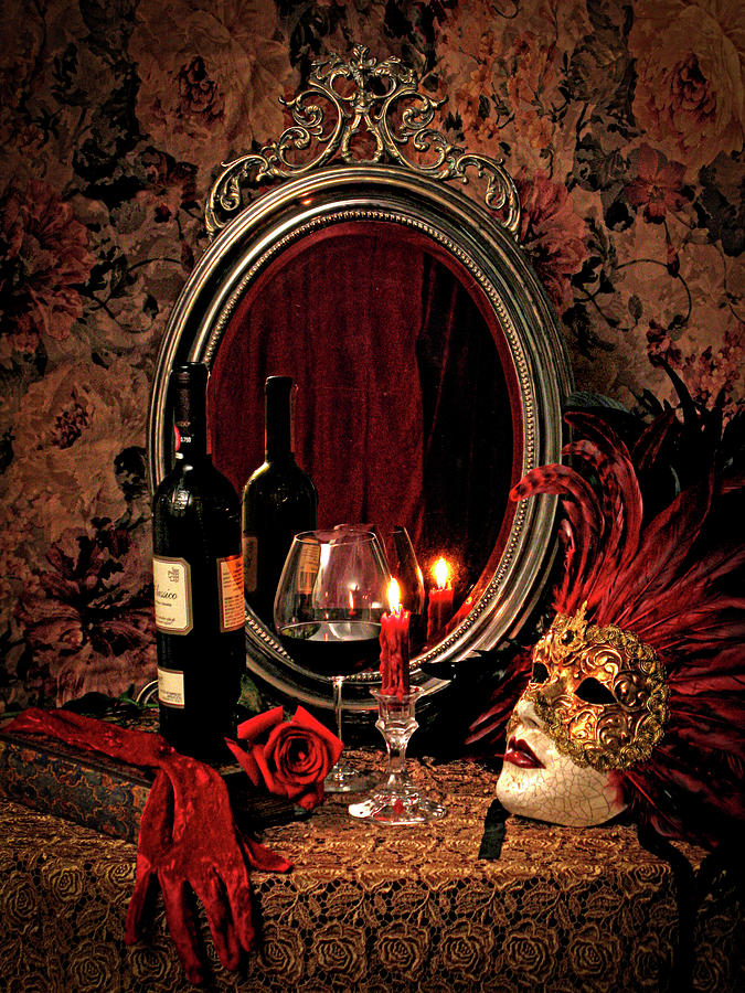 Venetian Mask and the Mirror Photograph by Lily Malor