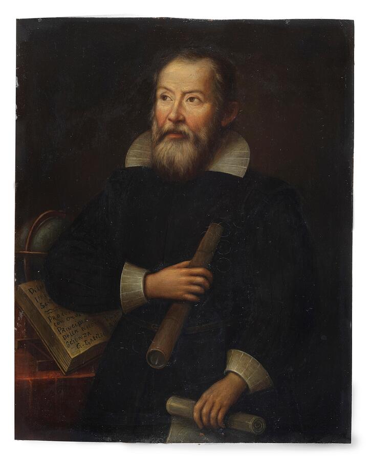 Venetian School, 17th Century Portrait of Galileo Galilei, Painting by ...