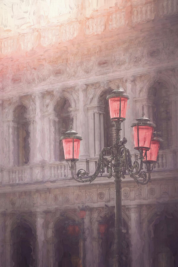 Venetian Street Lamp Piazza San Marco Painterly Pastels Photograph