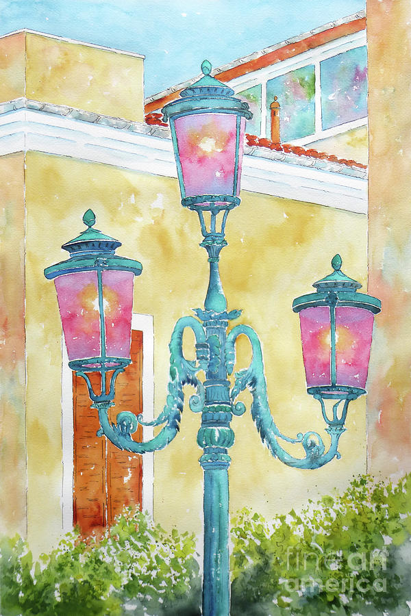 Venetian Streetlamps Painting by Pat Katz